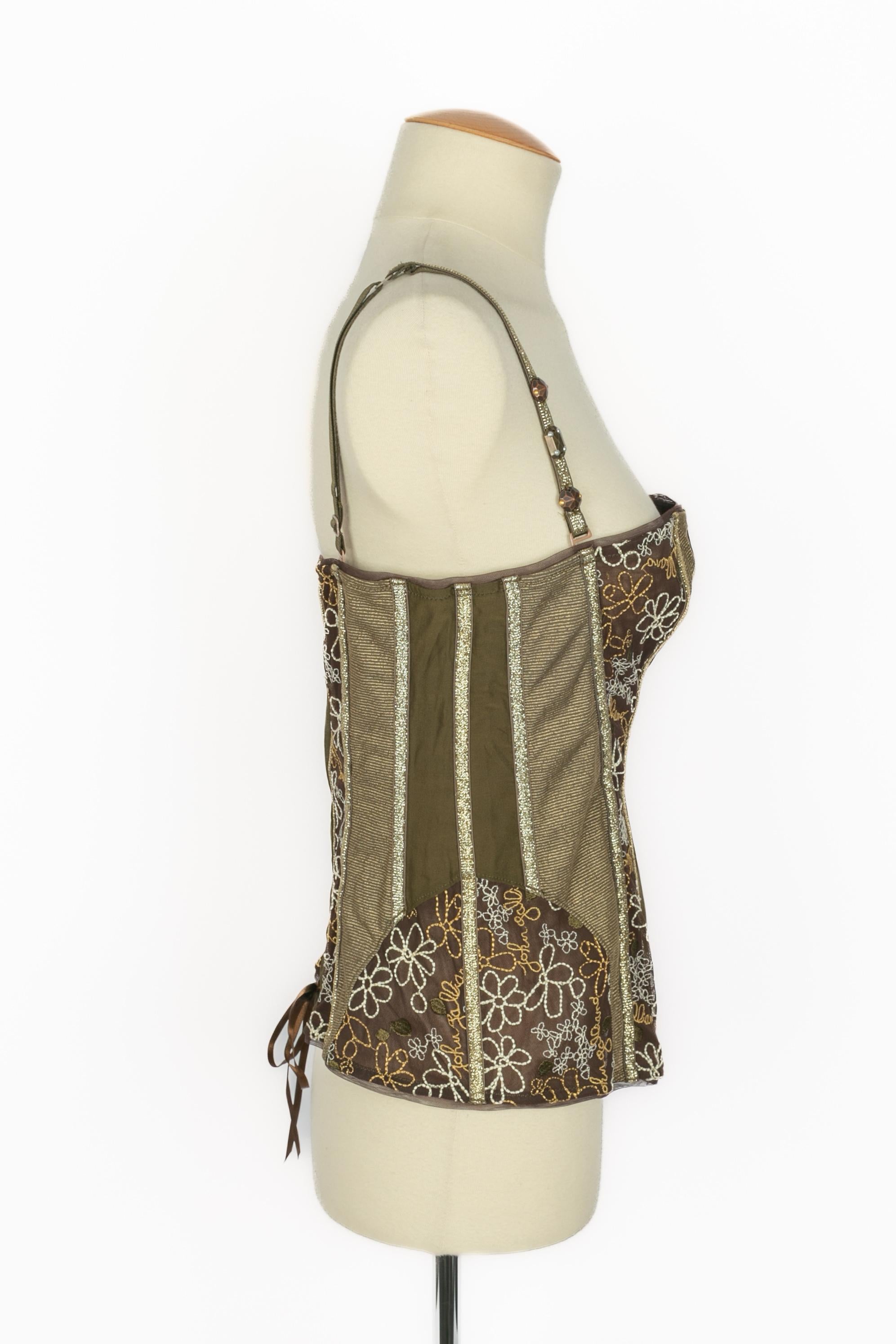 Marron Top bustier John Galliano en vente