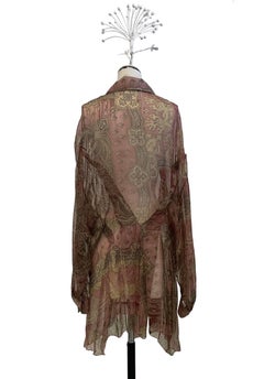 JOHN GALLIANO silk chiffon shirt with paisley print season FW 2006