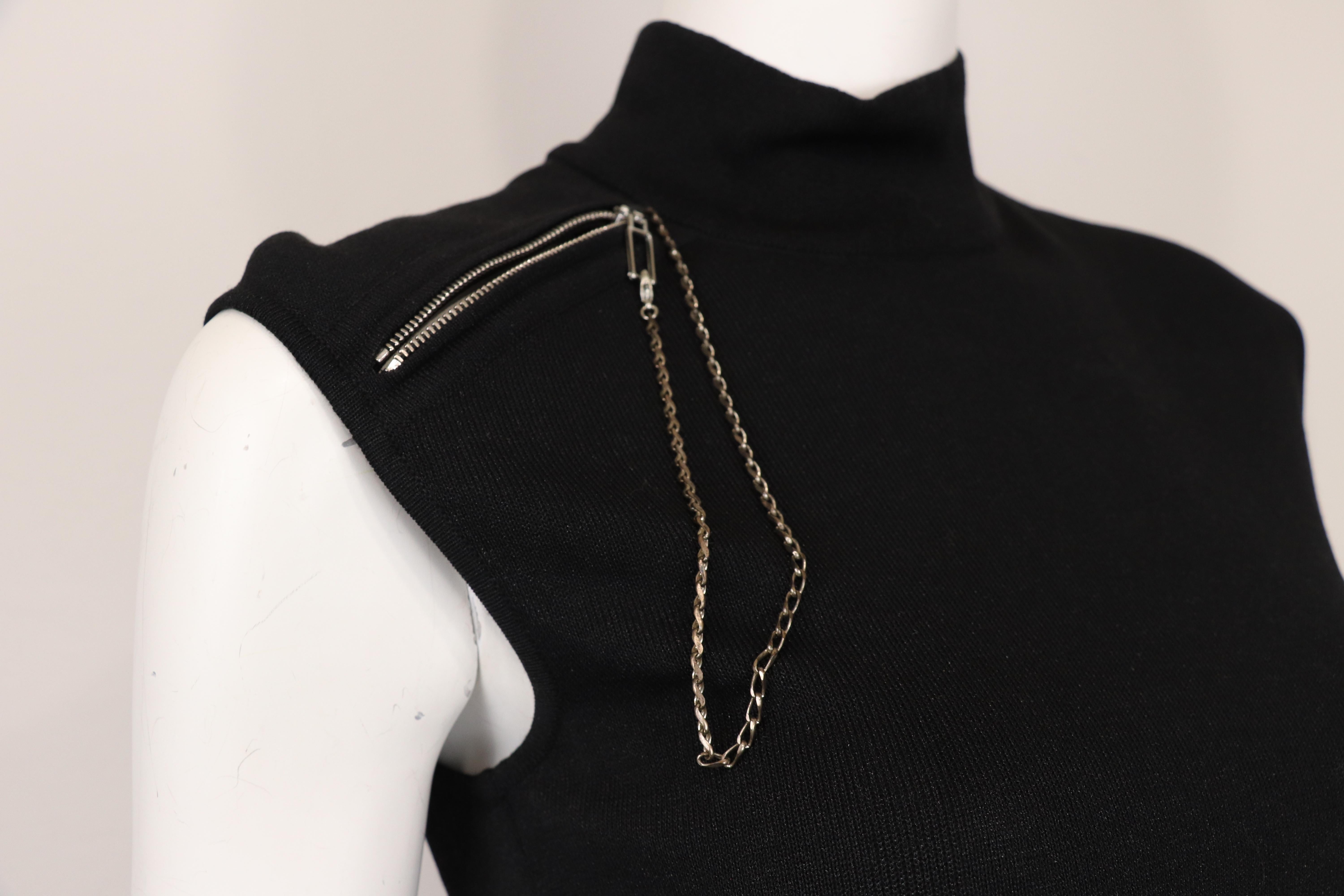 Black John Galliano Chain and Zipper Dress 1990's