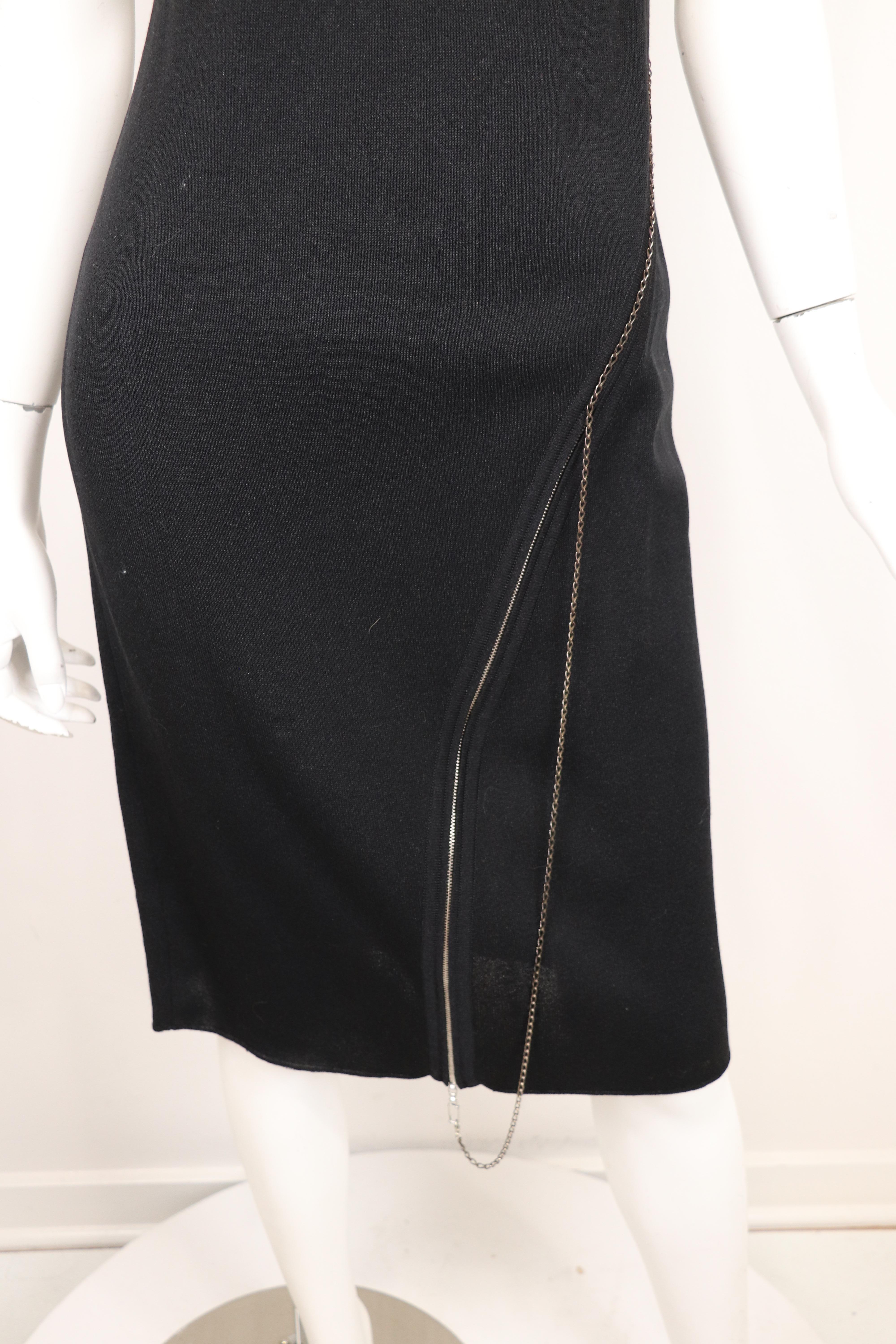 John Galliano Chain and Zipper Dress 1990's In Excellent Condition In Carmel, CA