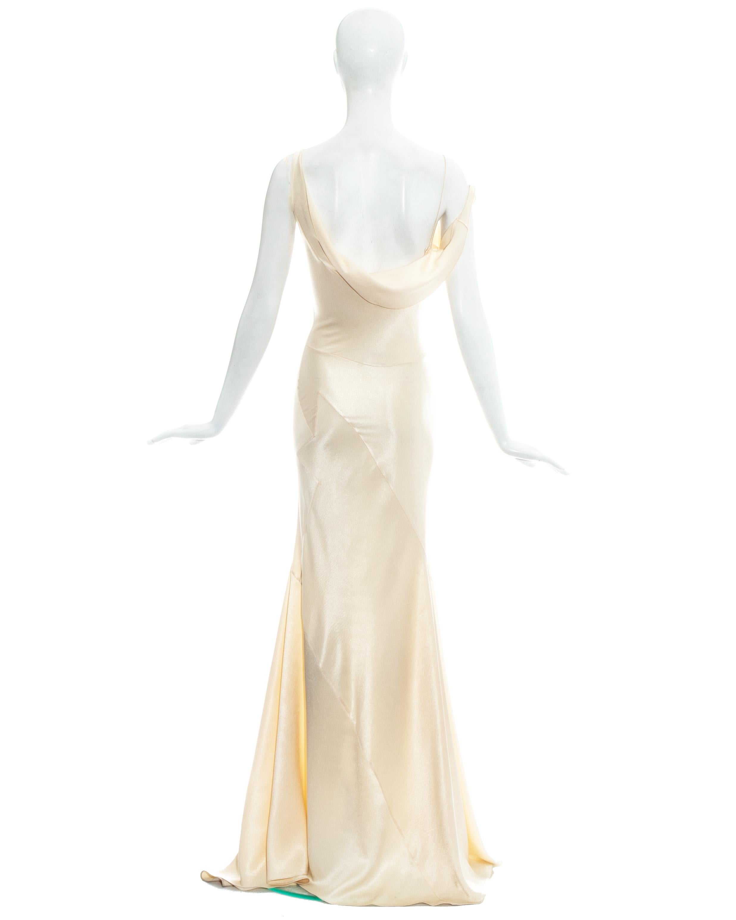 Women's John Galliano champagne bias cut wedding dress, ss 1995 For Sale