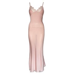 John Galliano Christian Dior Herbst Winter F/W 2000 Blassrosa Boudoir Slip Dress