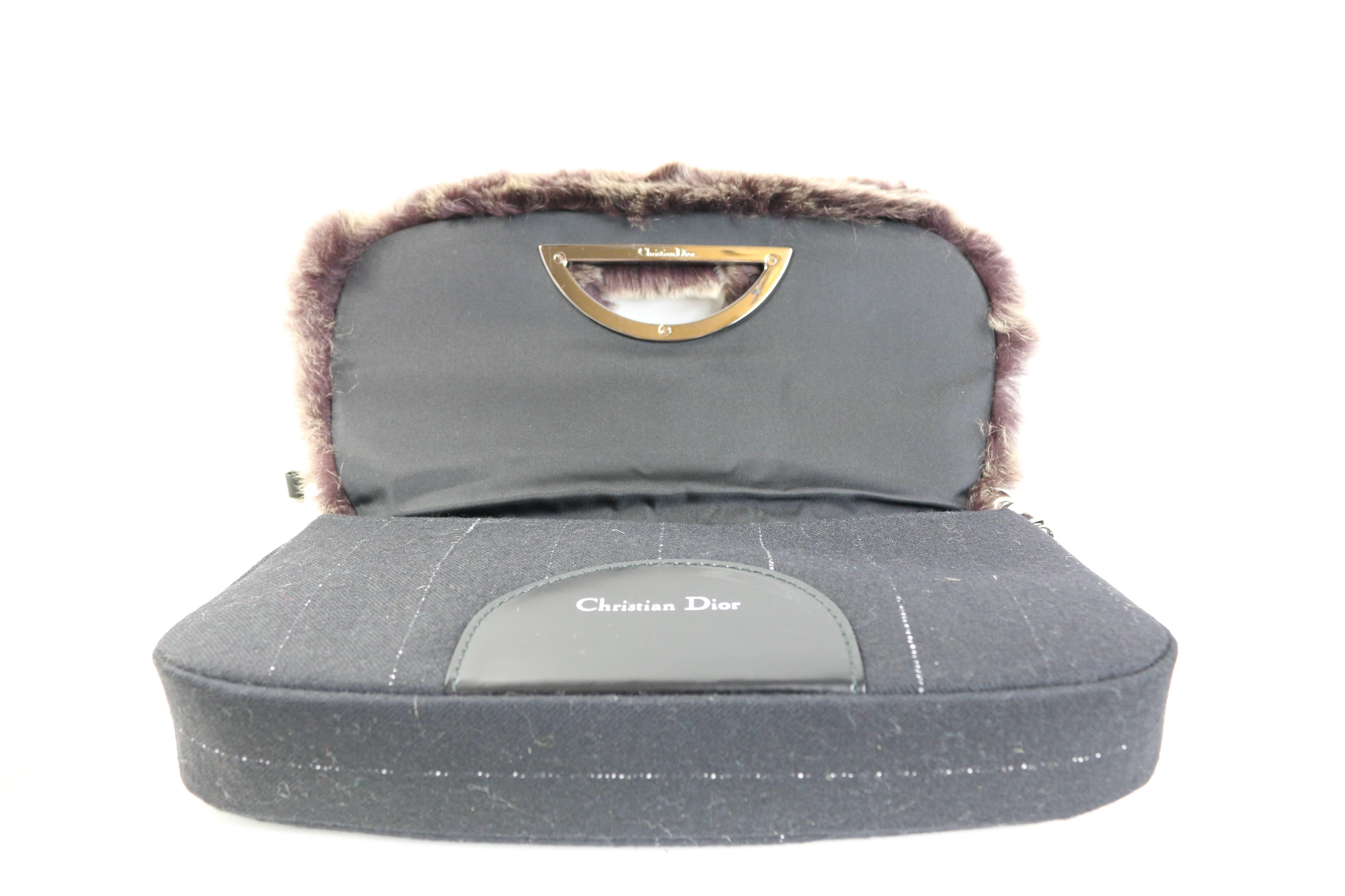 Christian Dior Rabbit Fur Saddle Hobo Bag (Limited Edition) In New Condition For Sale In Sheung Wan, HK