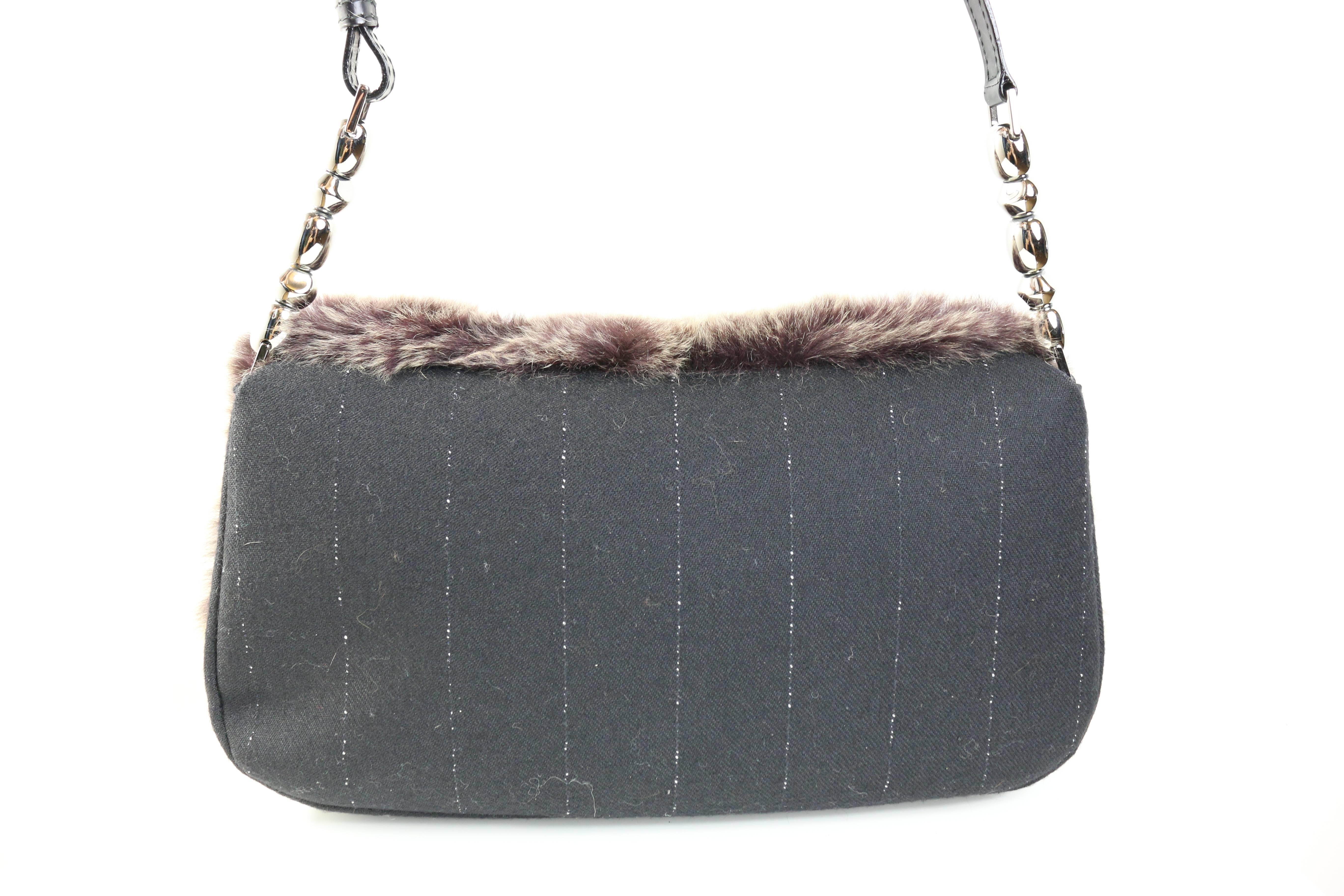 Women's Christian Dior Rabbit Fur Saddle Hobo Bag (Limited Edition) For Sale