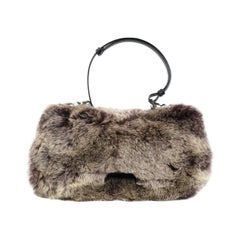 Used Christian Dior Rabbit Fur Saddle Hobo Bag (Limited Edition)