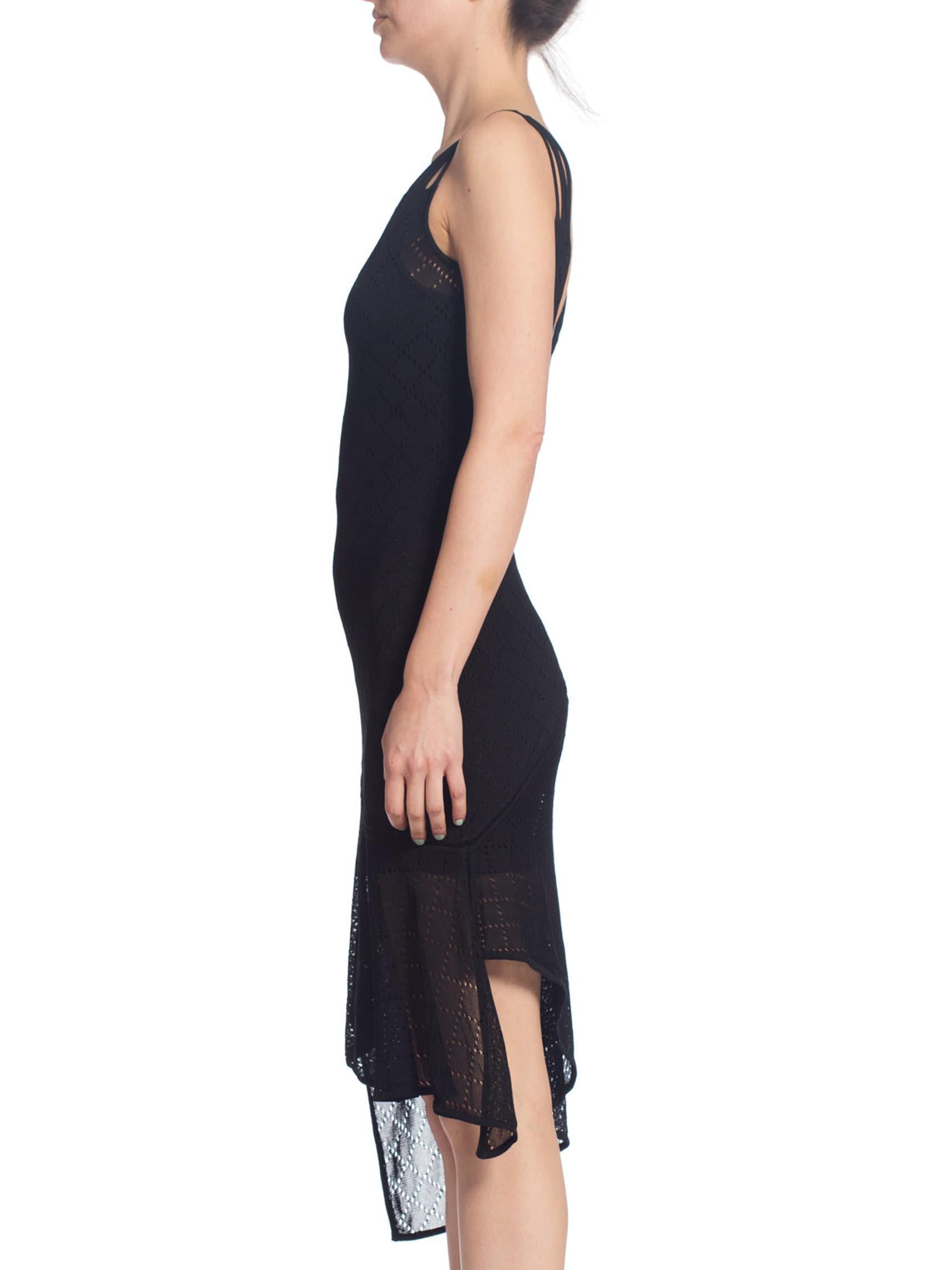 Black John Galliano Christian Dior Sexy Slinky Knit Back Dress