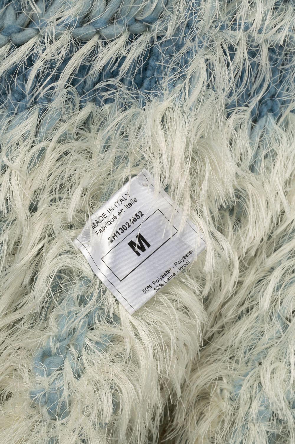 John Galliano - Manteau avec mélange de laine dans les tons bleus, automne 2005 en vente 6
