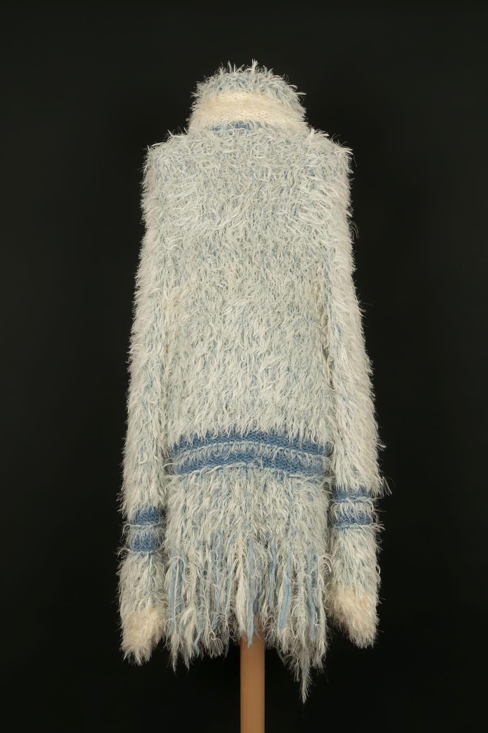 John Galliano Coat with Wool Mix in Blue Tones, Fall 2005 In Excellent Condition For Sale In SAINT-OUEN-SUR-SEINE, FR
