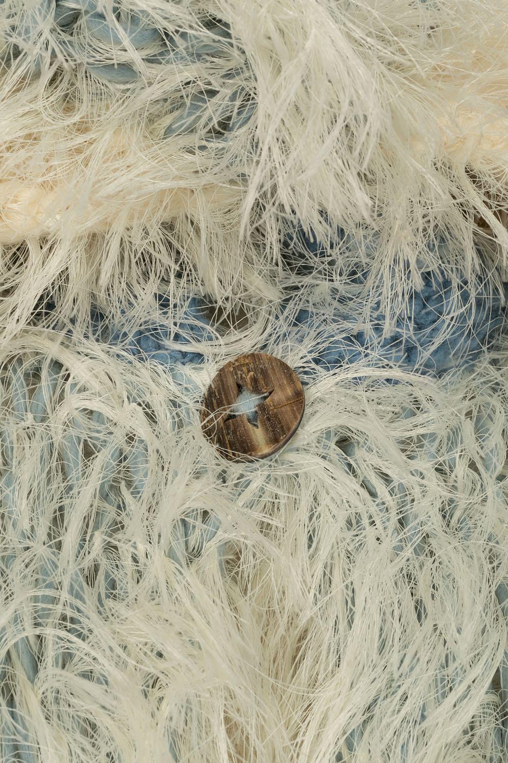 John Galliano - Manteau avec mélange de laine dans les tons bleus, automne 2005 en vente 2