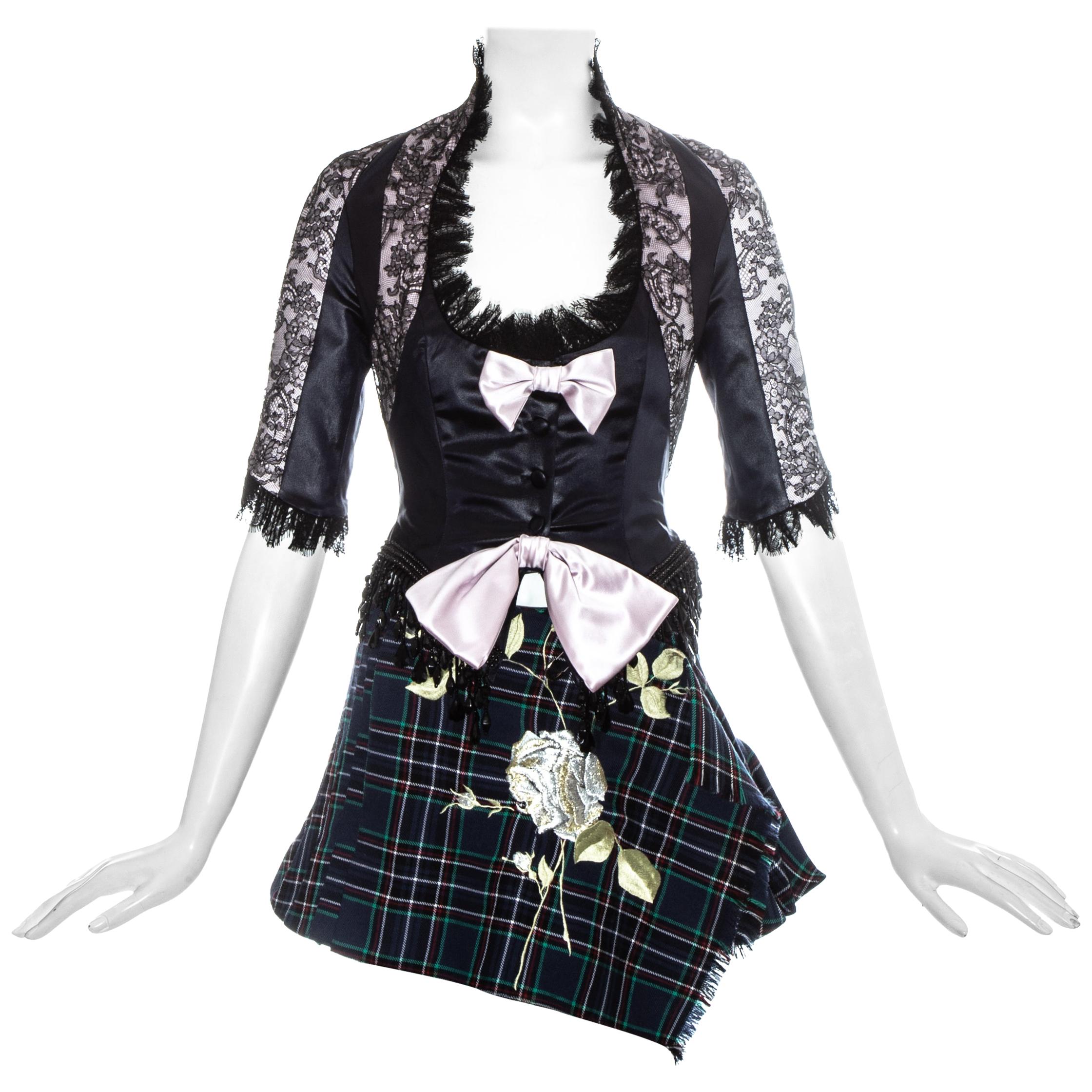 John Galliano corset and mini skirt runway ensemble, ss 1994