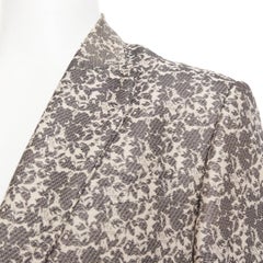 JOHN GALLIANO cotton blend grey floral jacquard tapestry blazer jacket EU50 L