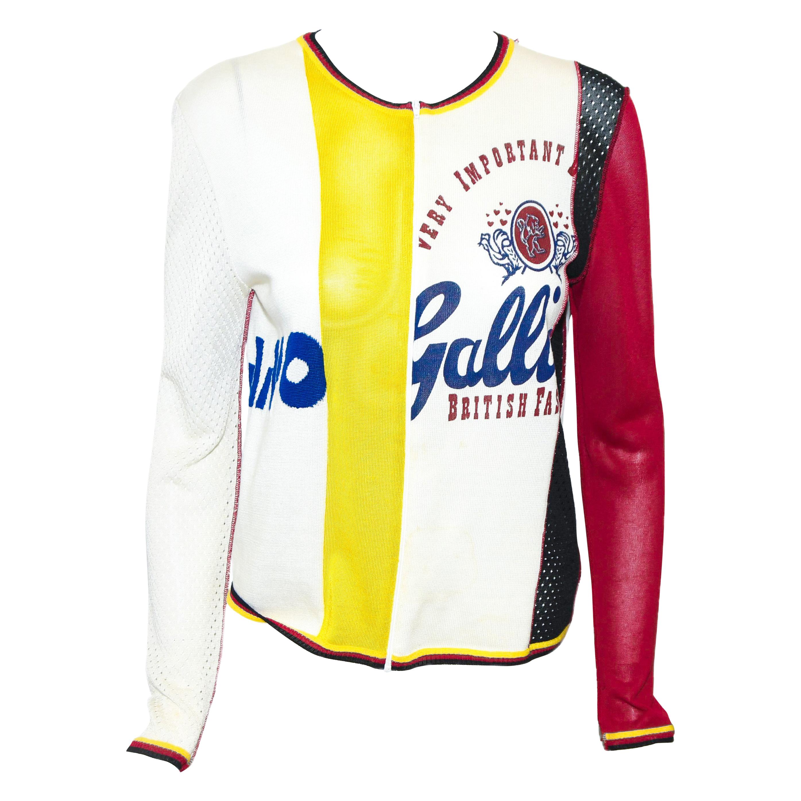 John Galliano Multicolor Knit Zippered 