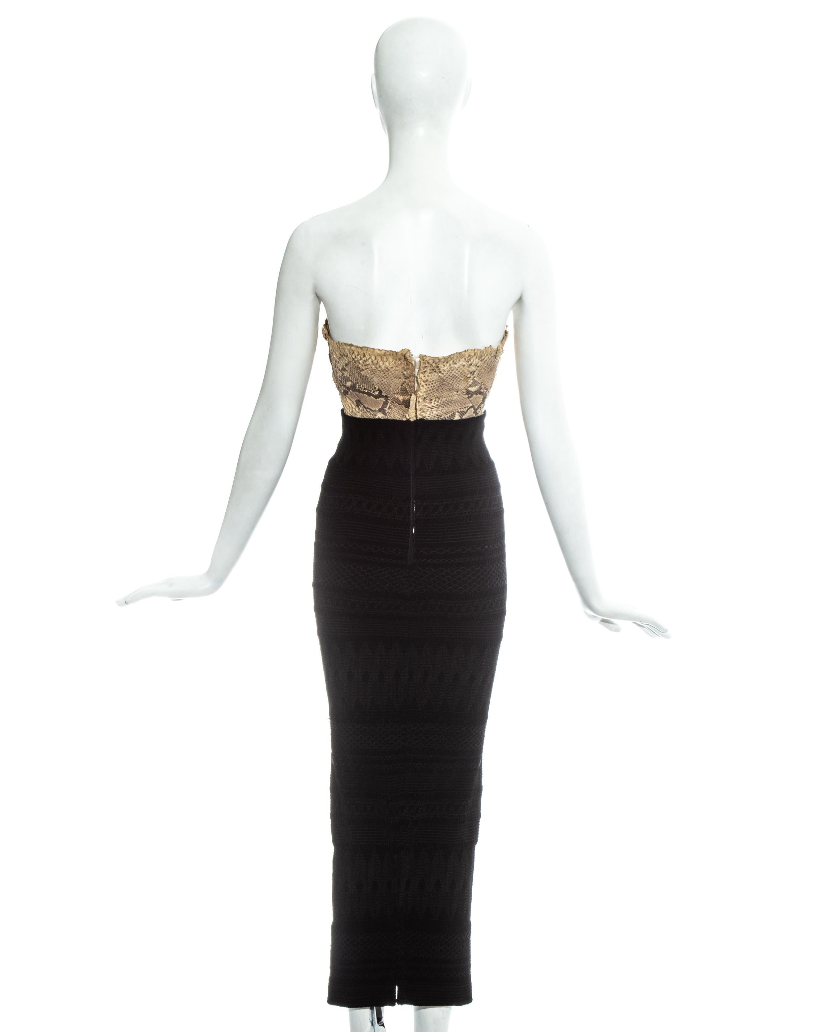 Women's John Galliano python corset and black skirt, fw 1995