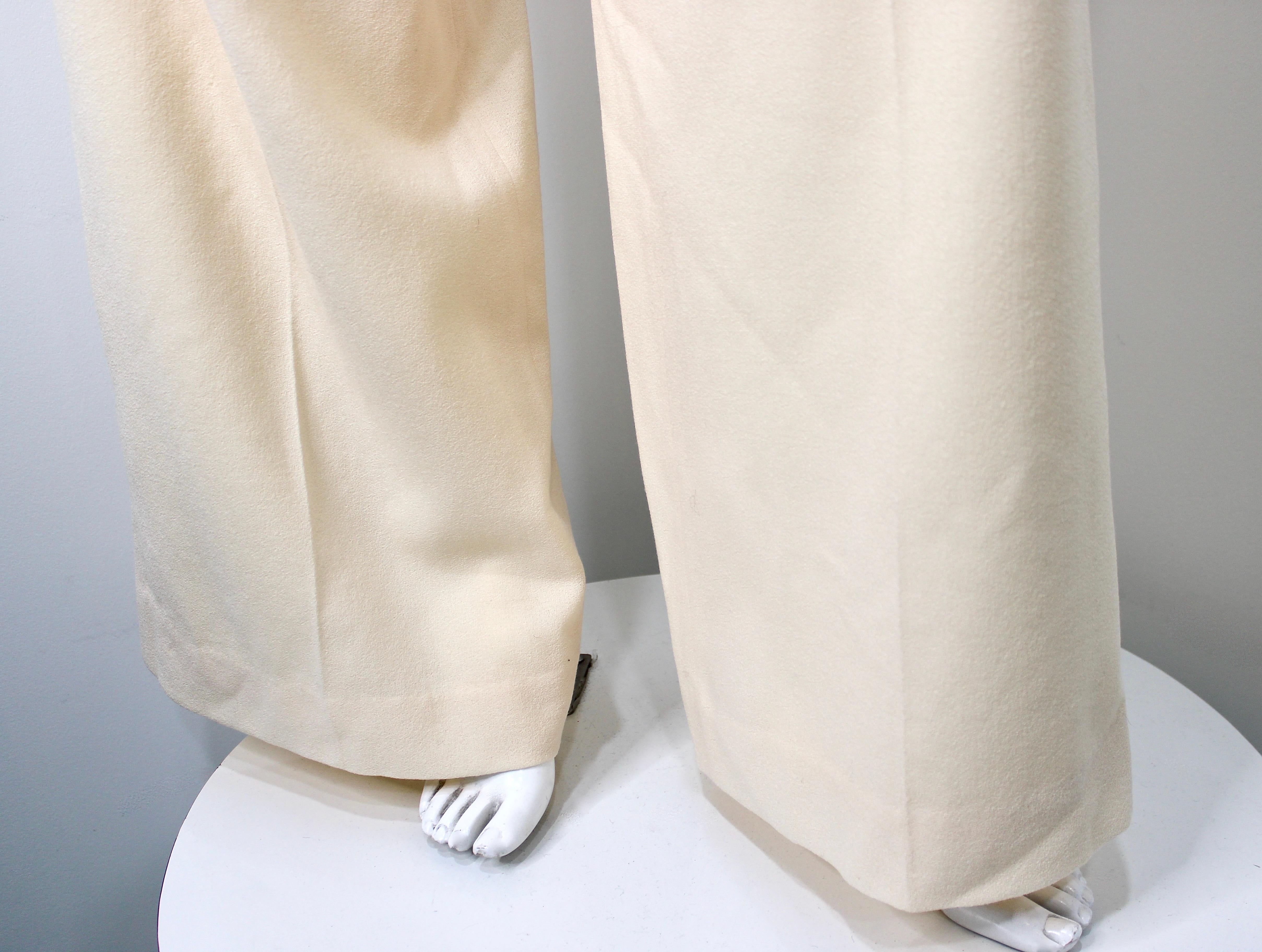Pantalones de pata ancha crema John Galliano circa Y2K en Bueno estado para la venta en Scottsdale, AZ