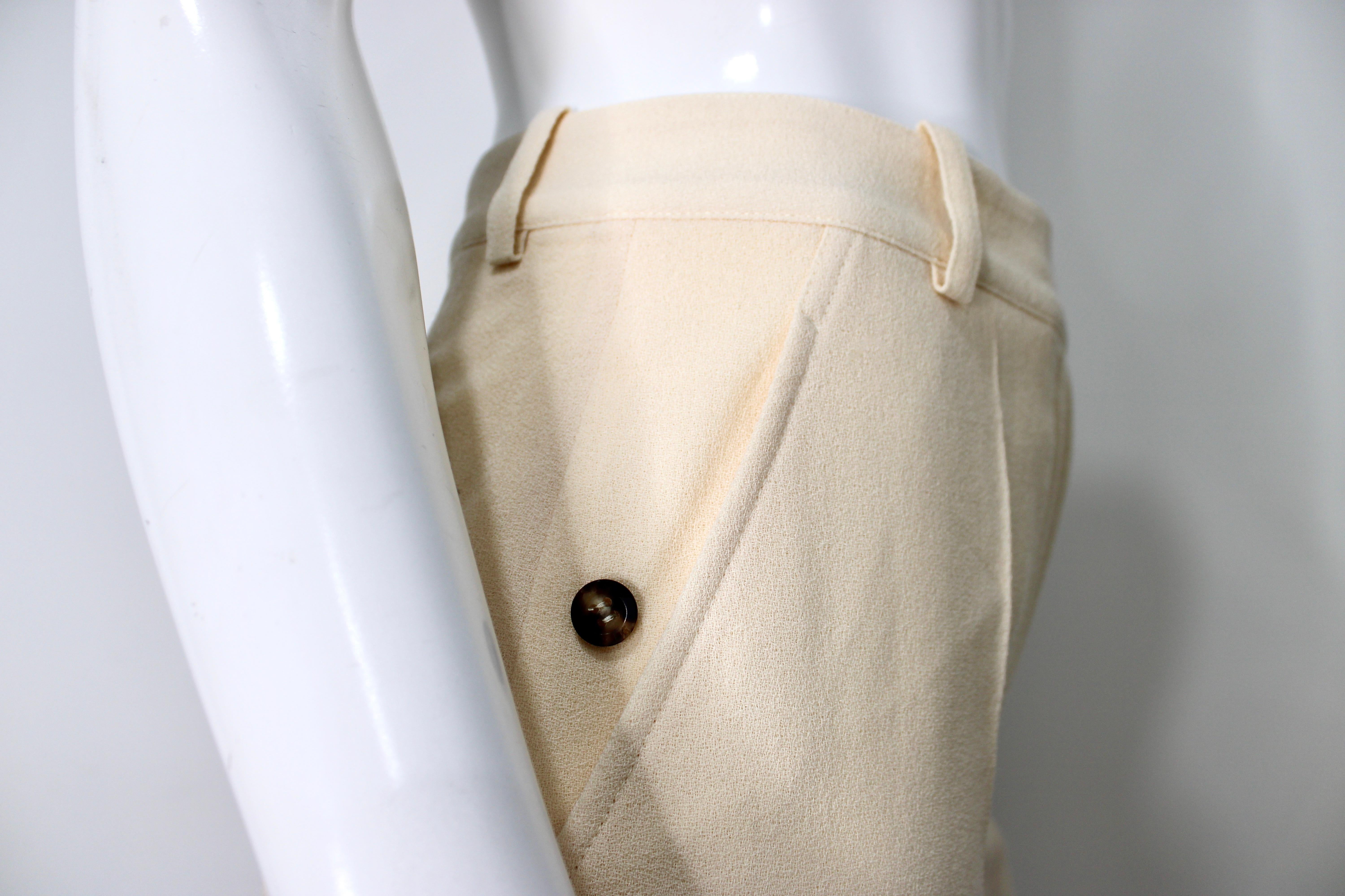 Pantalones de pata ancha crema John Galliano circa Y2K en venta 3