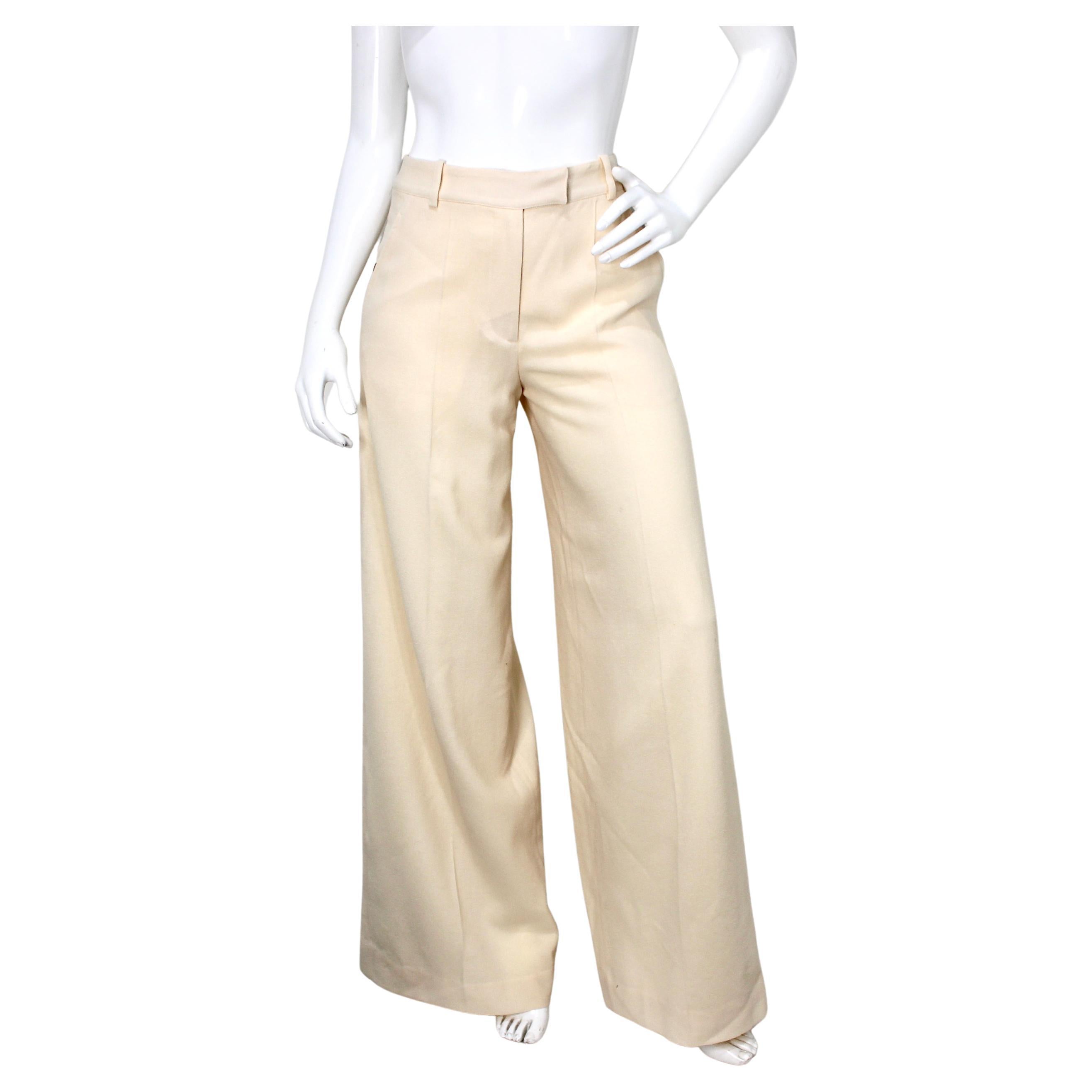 John Galliano Pantalon large crème circa Y2K