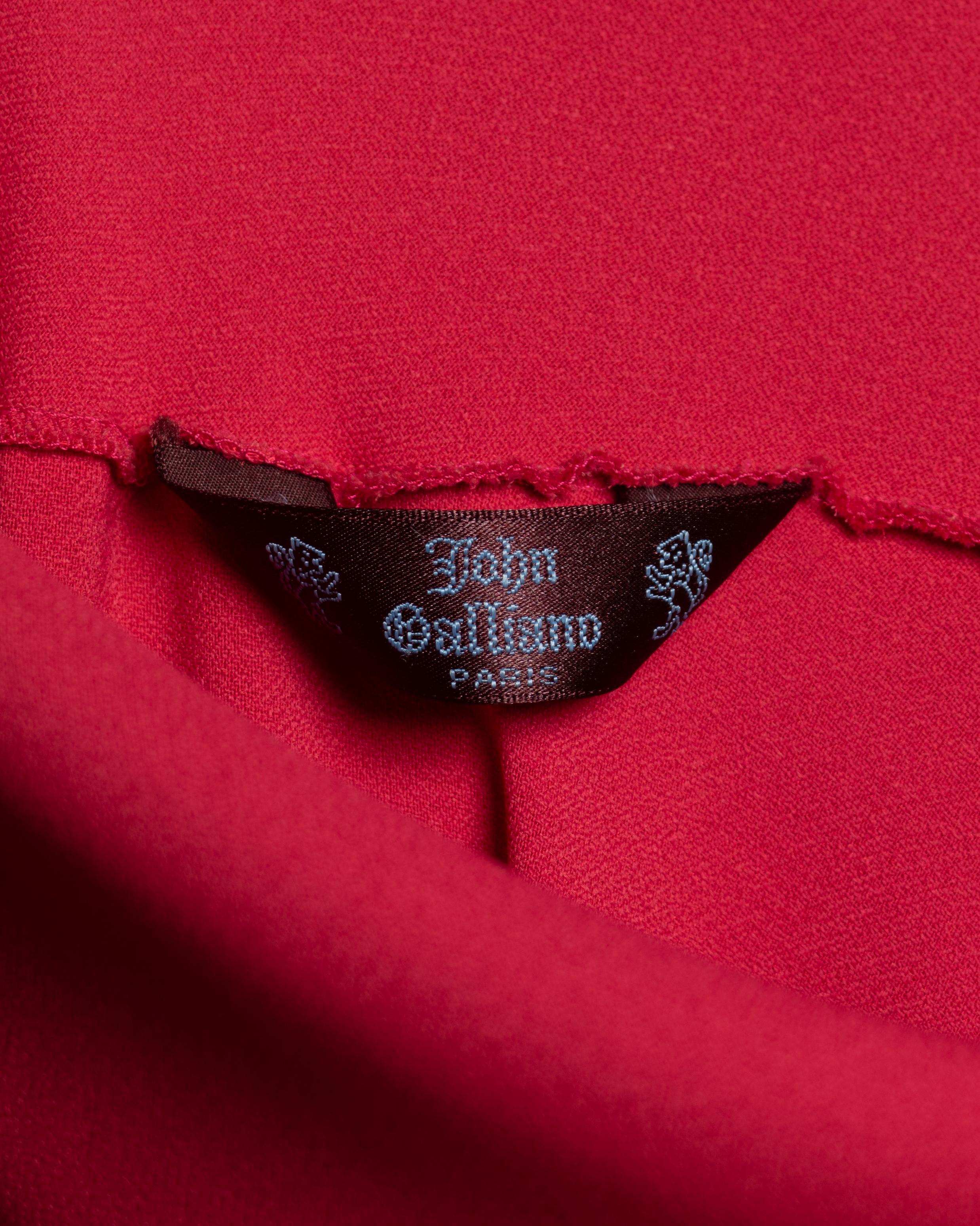 John Galliano Crimson Bias-Cut Satin Evening Dress, FW 1994 7