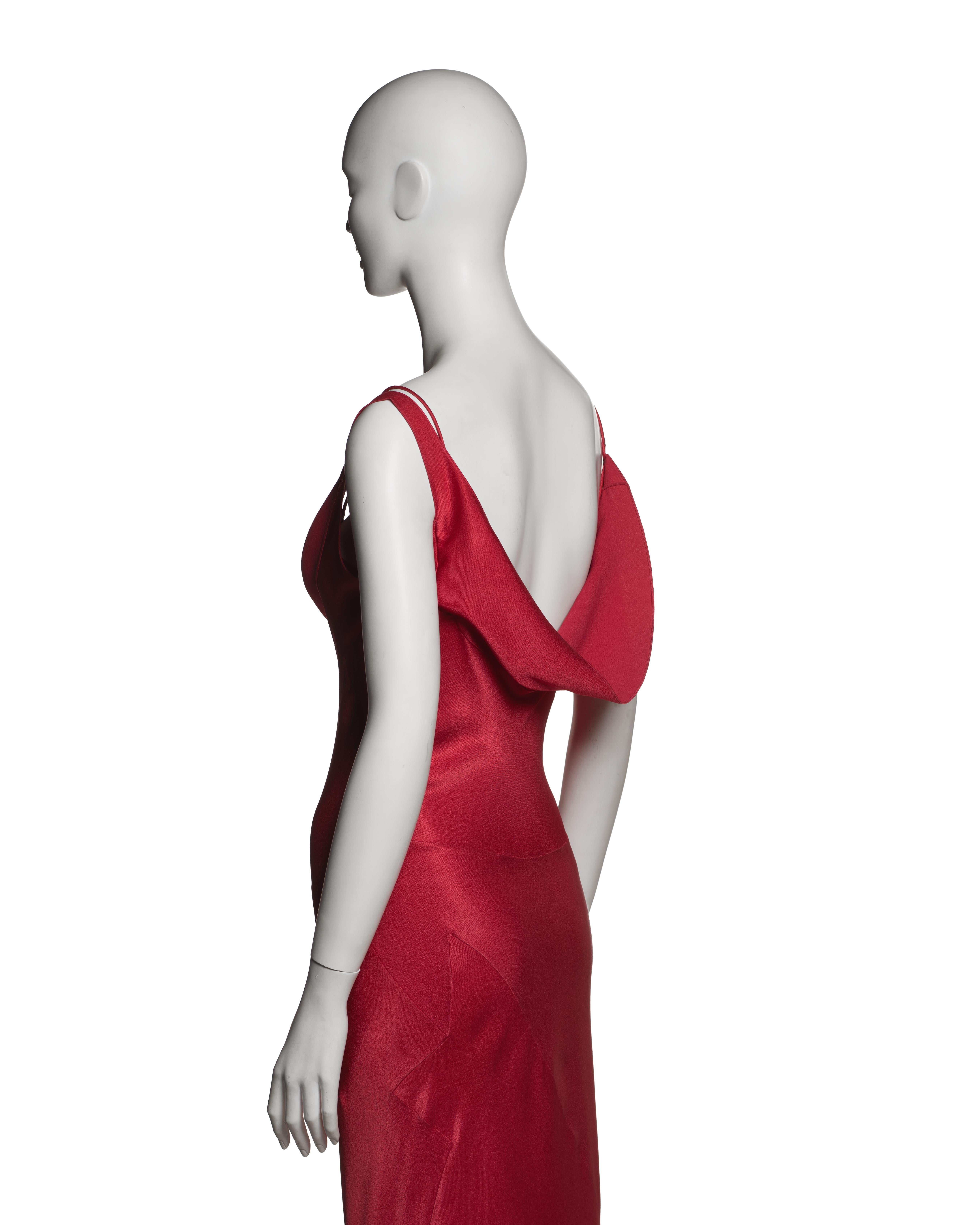 John Galliano Crimson Bias-Cut Satin Evening Dress, FW 1994 3