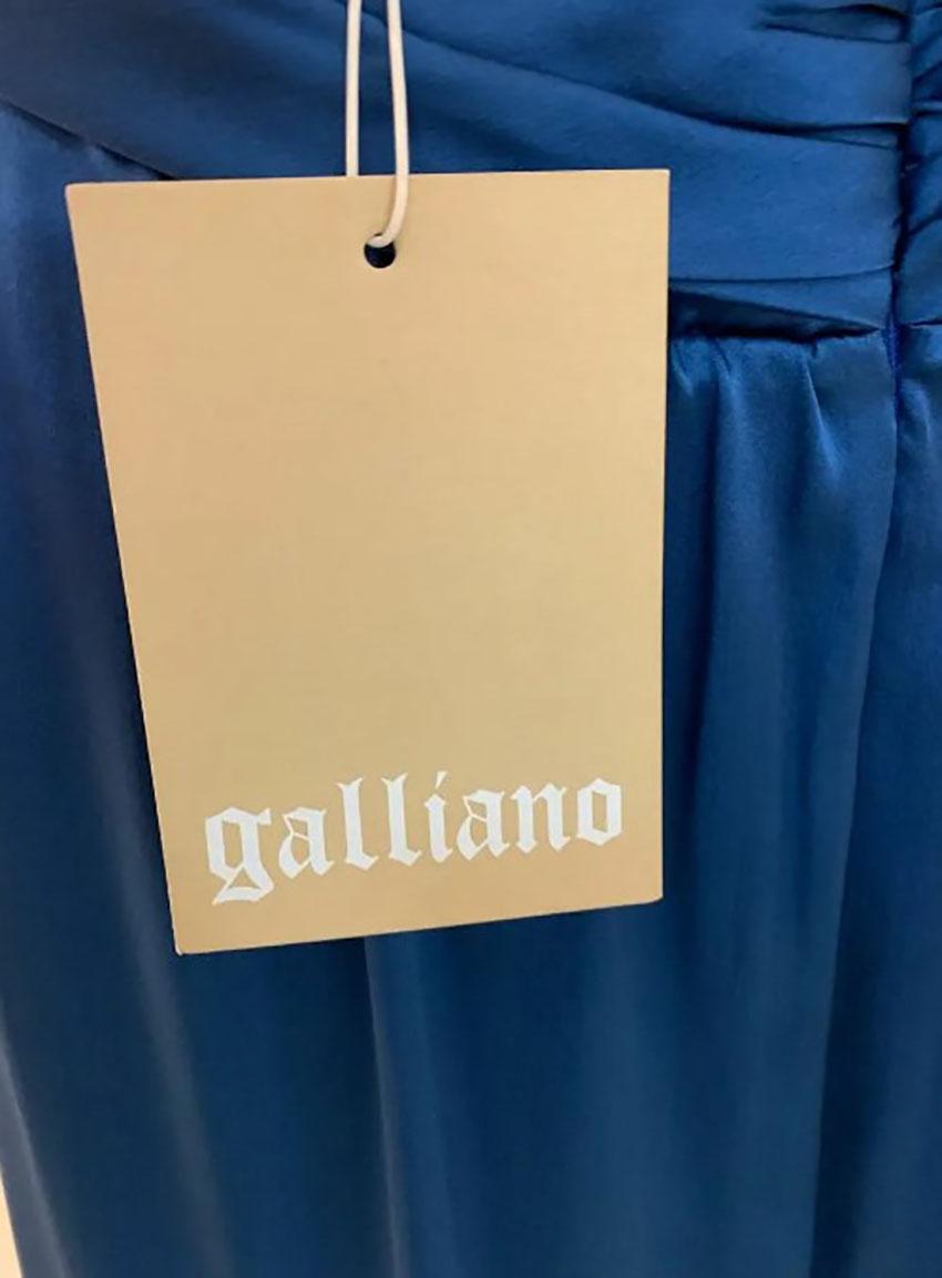 JOHN GALLIANO DARK BLUE LONG EVENINS DRESS Sz It 48 3