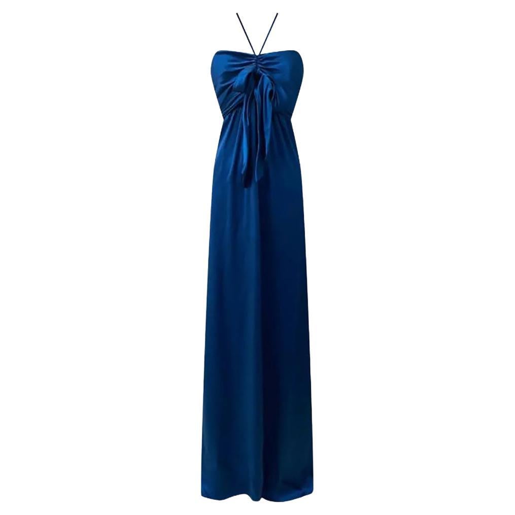 JOHN GALLIANO DARK BLUE LONG EVENINS DRESS Sz It 48