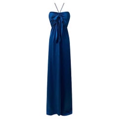 JOHN GALLIANO DARK BLUE LONG EVENINS DRESS Sz It 48