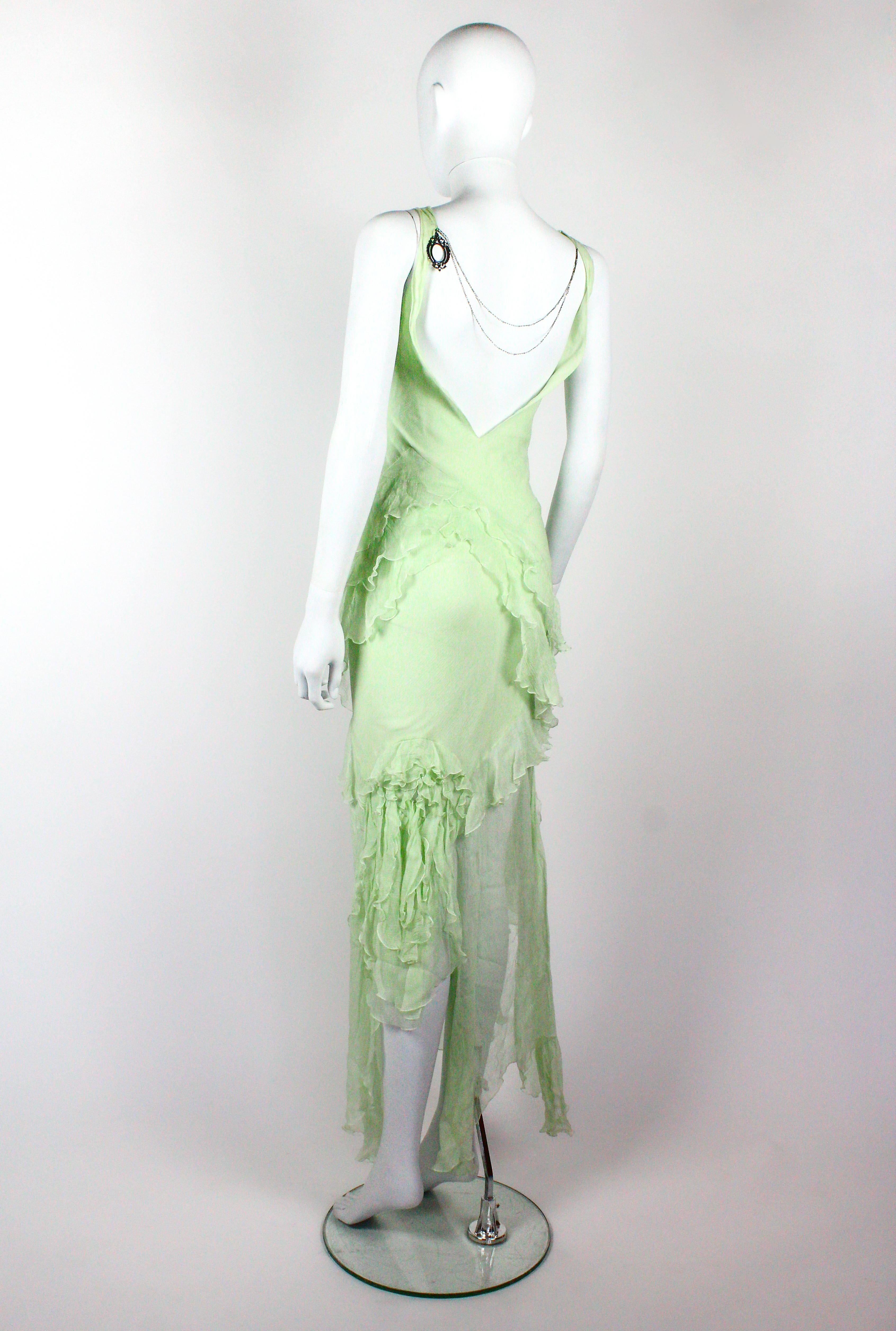 John Galliano 'Delores' Mint Green Silk Dress, F/W 1995 For Sale 1