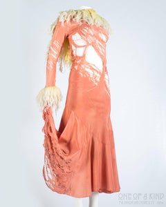 John Galliano distressed silk crepe de chine bias cut evening dress, ss 1992