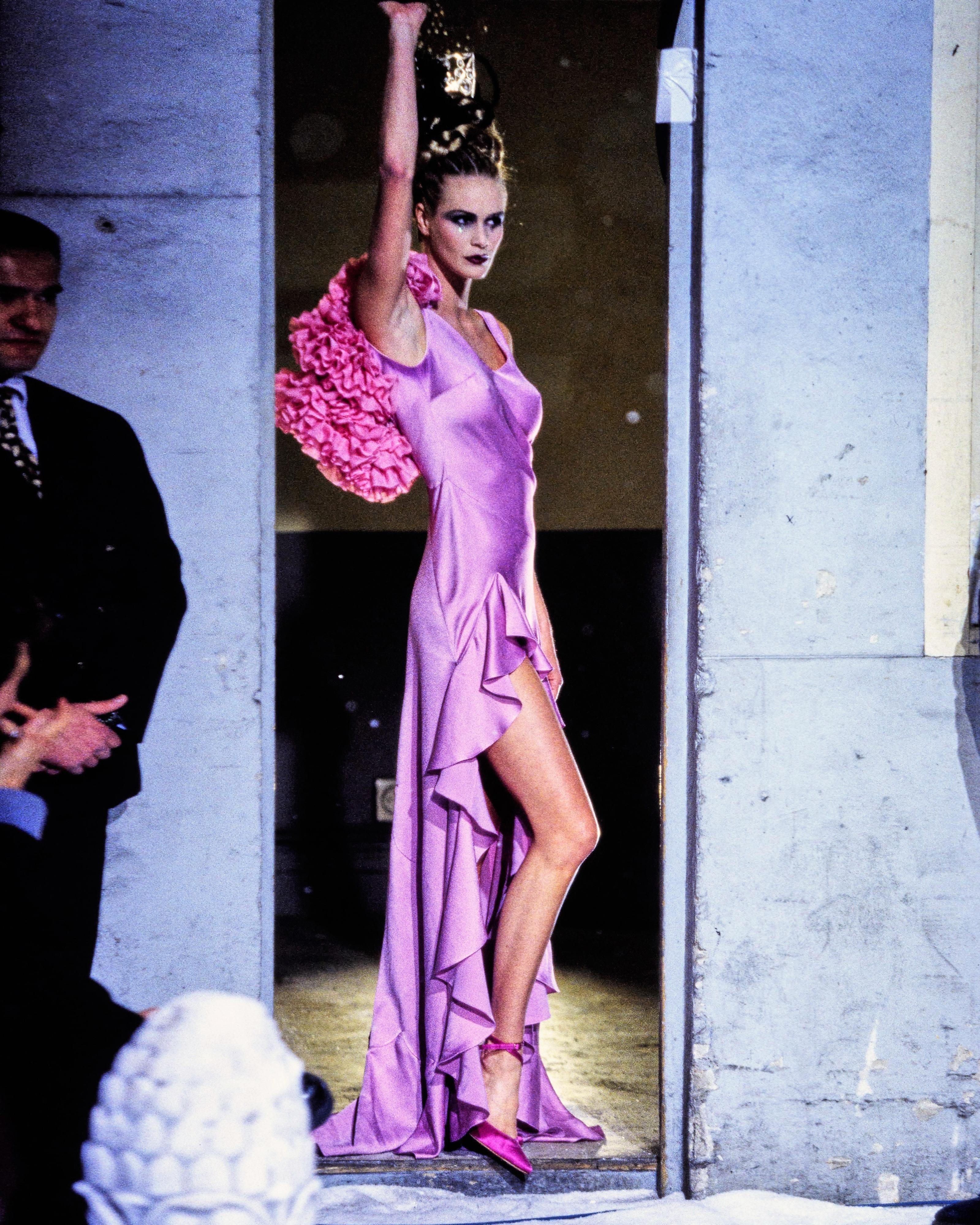 Women's John Galliano 'Dolores' cyclamen pink bias-cut satin evening dress, fw 1995