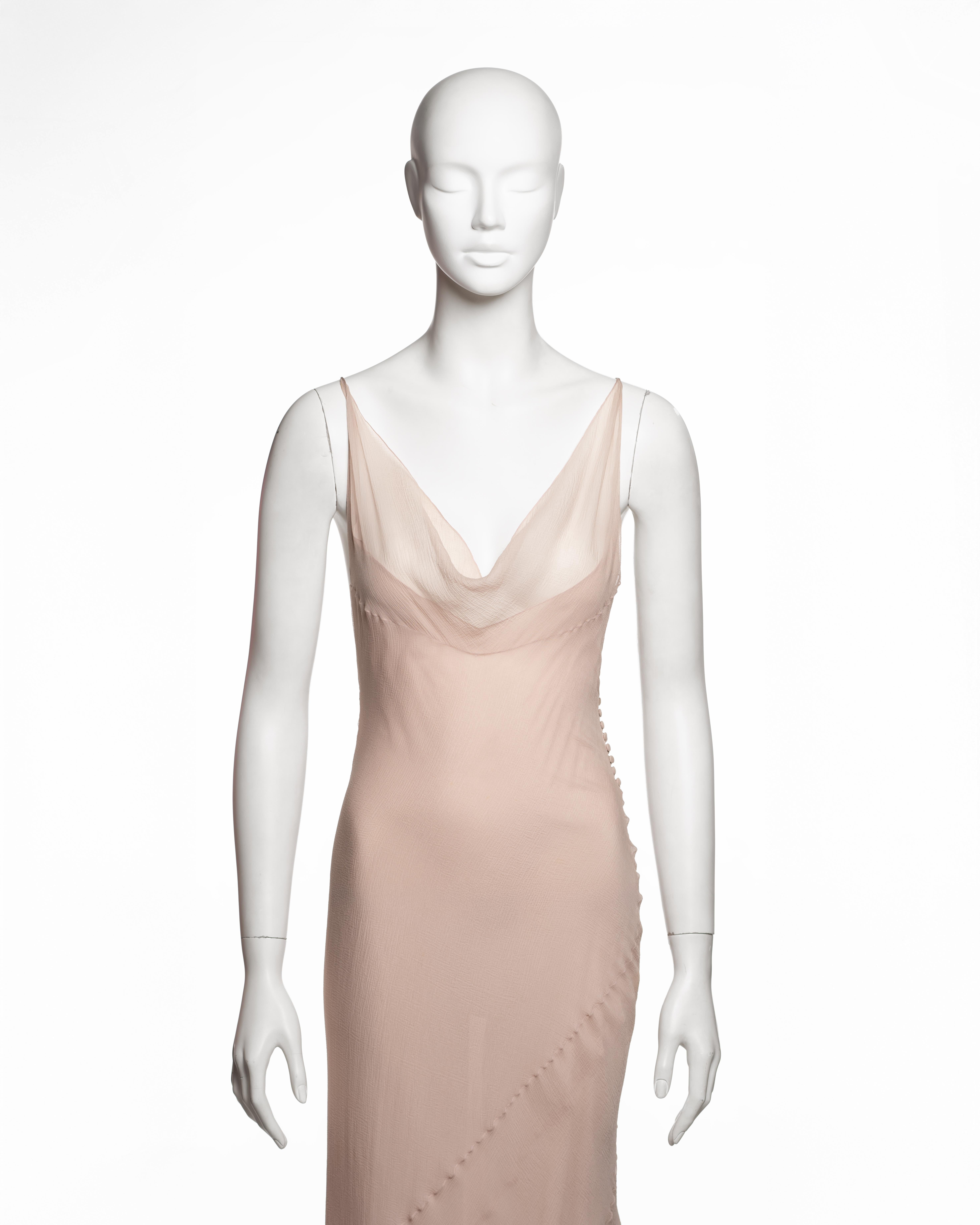 John Galliano Abito in chiffon di seta a doppio strato con scialle, SS 2000 In condizioni ottime in vendita a London, GB
