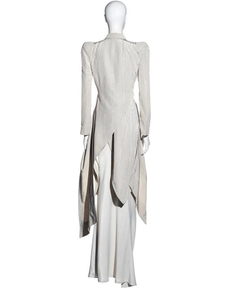 John Galliano dove moiré tailcoat and trained skirt ensemble, ss 1995 ...