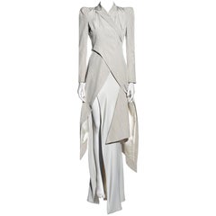 John Galliano dove moiré tailcoat and trained skirt ensemble, ss 1995