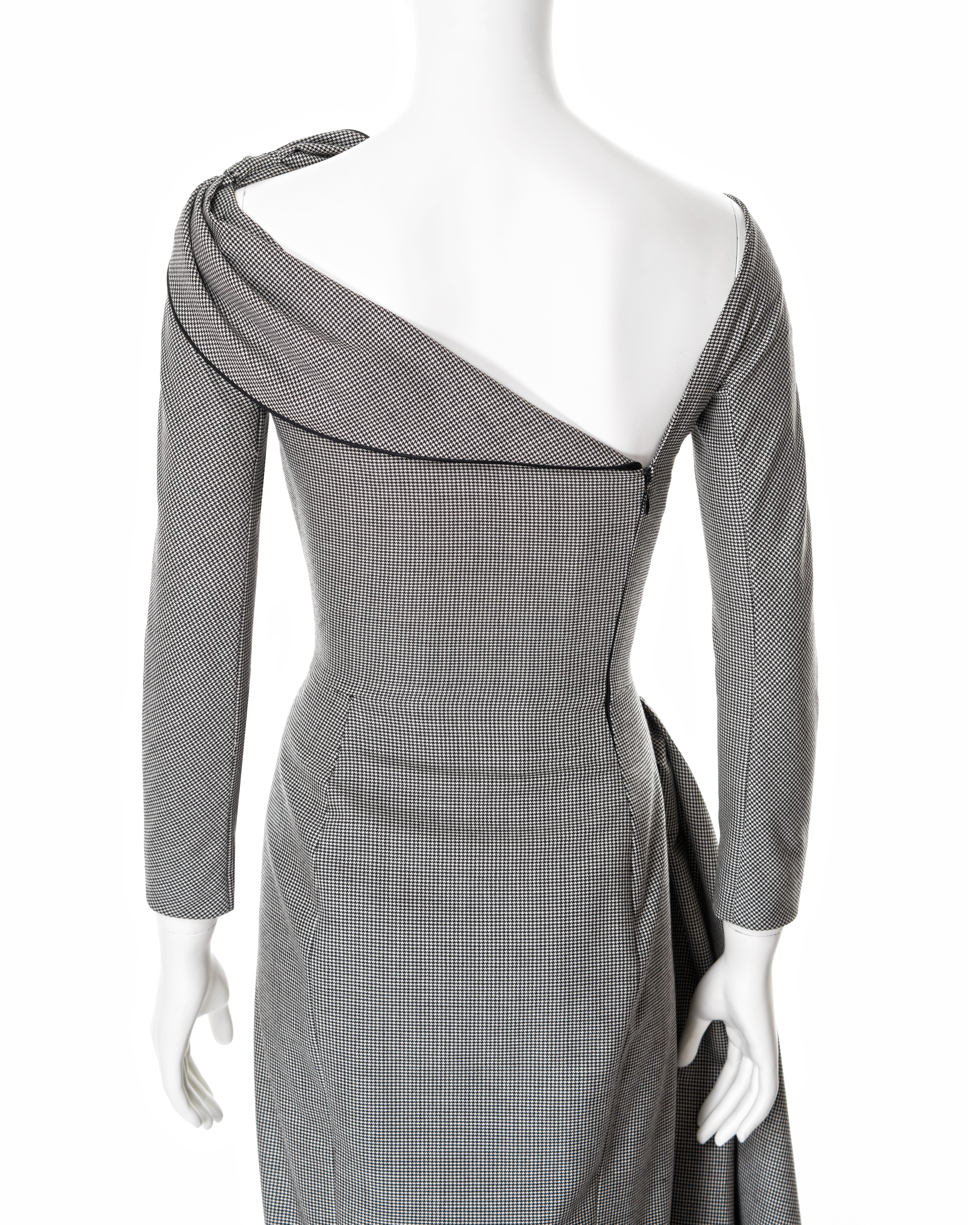 John Galliano draped houndstooth check wool cocktail dress, ss 1995 9