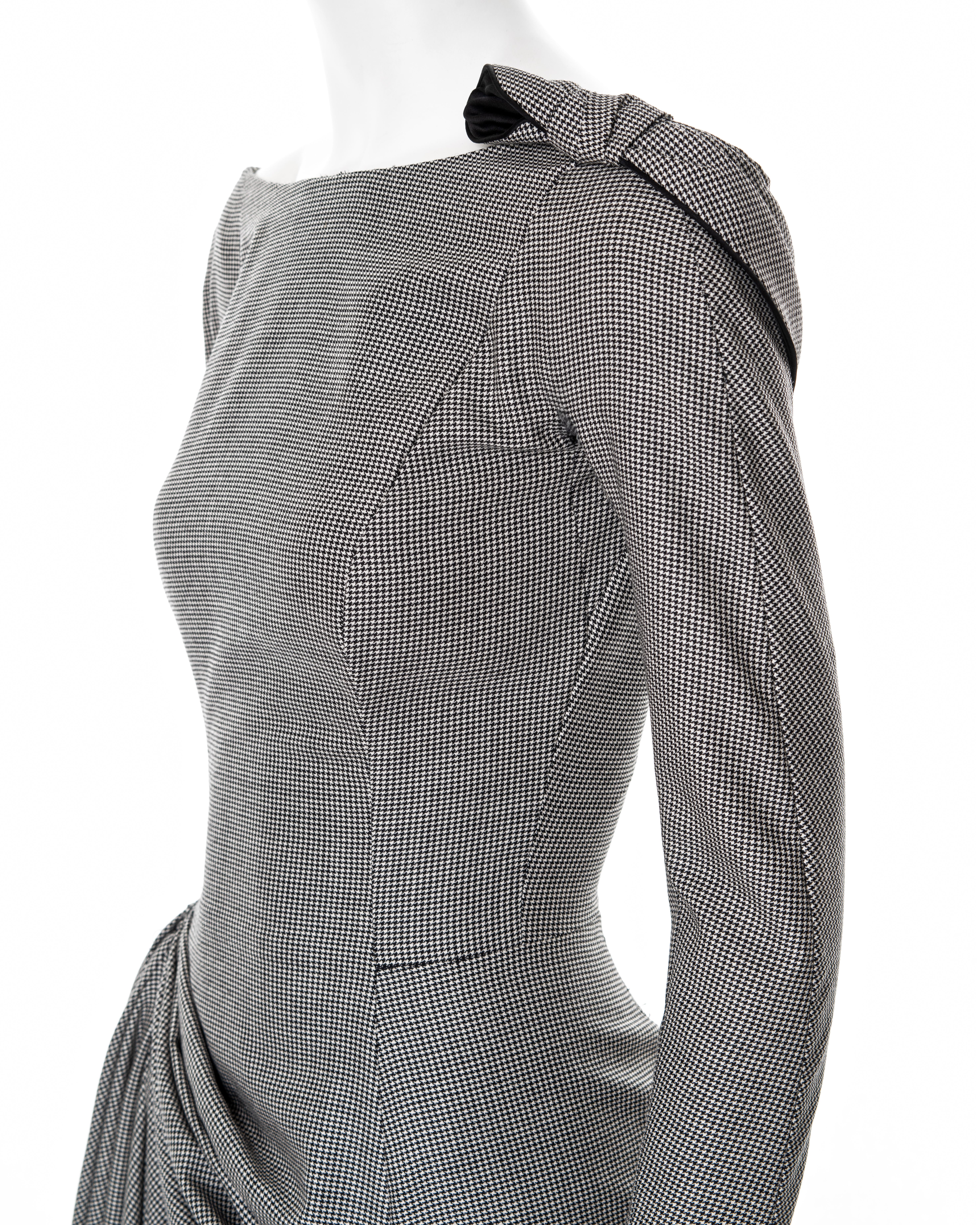 John Galliano draped houndstooth check wool cocktail dress, ss 1995 5