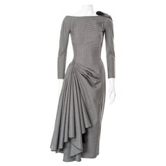 John Galliano draped houndstooth check wool cocktail dress, ss 1995