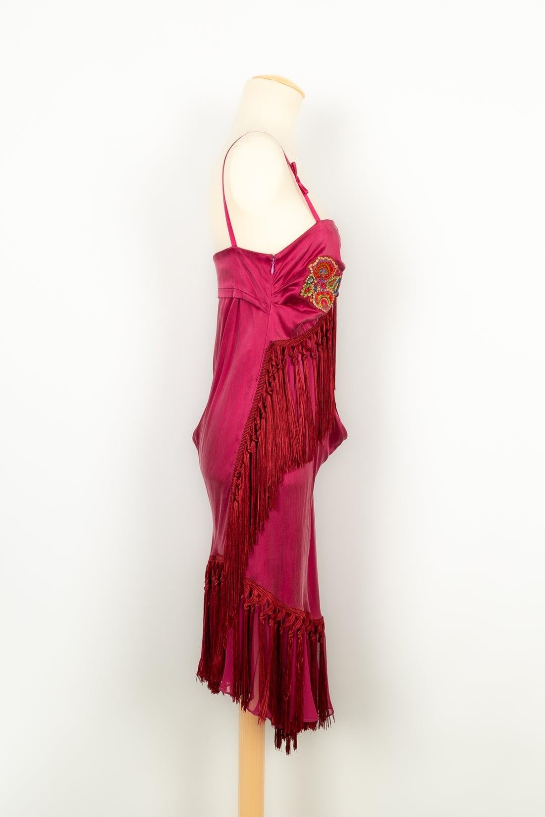 Women's John Galliano Dress in Pink Silk, 2000s For Sale
