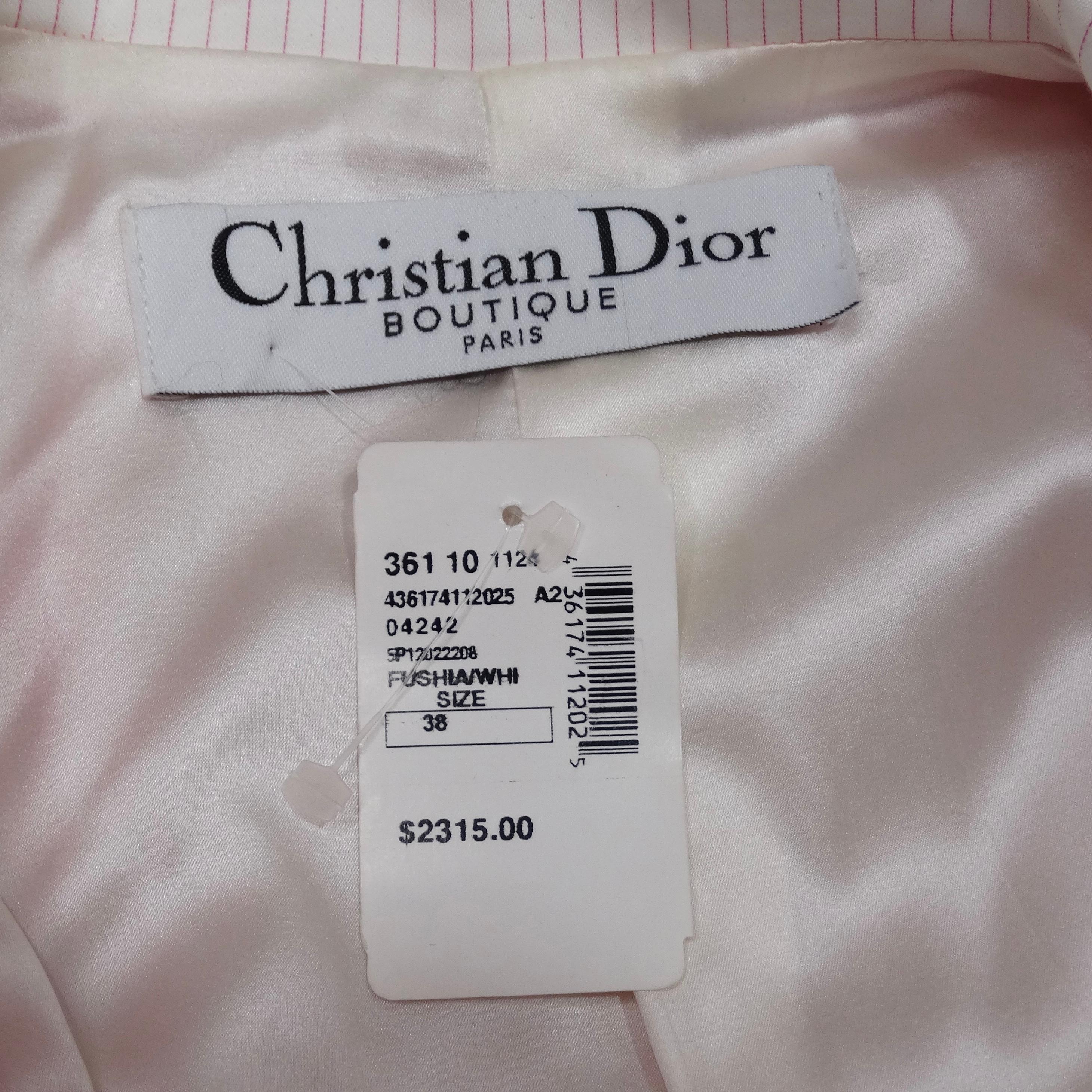 John Galliano era Christian Dior Pink Pinstripe Blazer For Sale 10