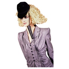 JOHN GALLIANO F/W 1997 "Suzy Sphinx" Collectors Ruched Detail Black Suit