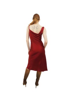 John Galliano F/W 1999 Berry Bias Cut Documented Midi Dress