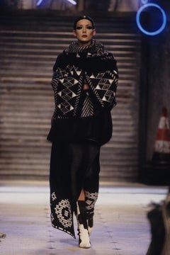 John Galliano F/W 1999 Mohair Chevron Cropped Blazer