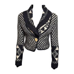 John Galliano F/W 1999 Mohair Chevron Cropped Blazer