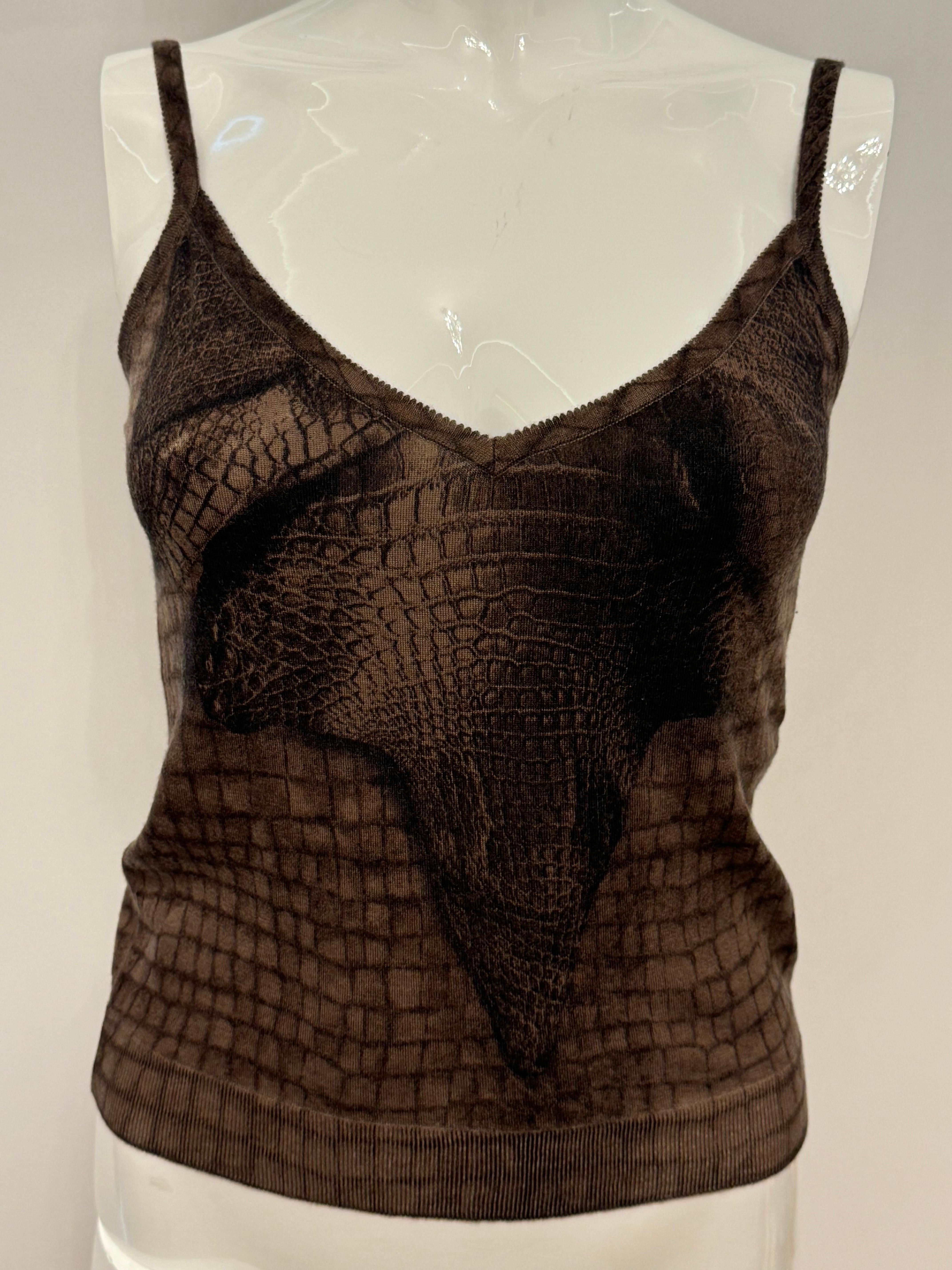 Conjunto de gemelos de cachemira con estampado de cocodrilo John Galliano F/W 2000 en venta 3