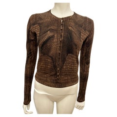 John Galliano F/W 2000 cashmere alligator print twin set