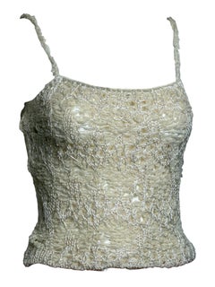 John Galliano F/W 2000 Coral Silk Bias Maxi Skirt and White Knit Top Ensemble