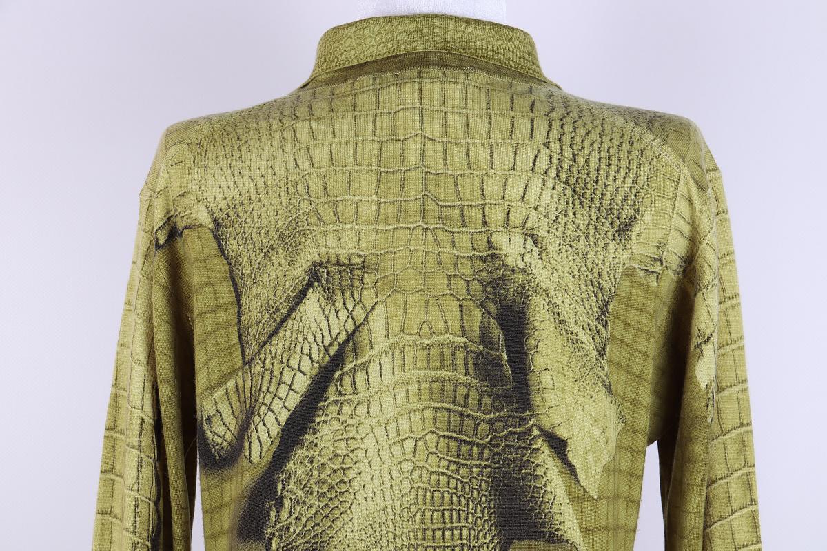 John Galliano F/W 2000 Strickjacke mit Krokodilmuster im Angebot 7