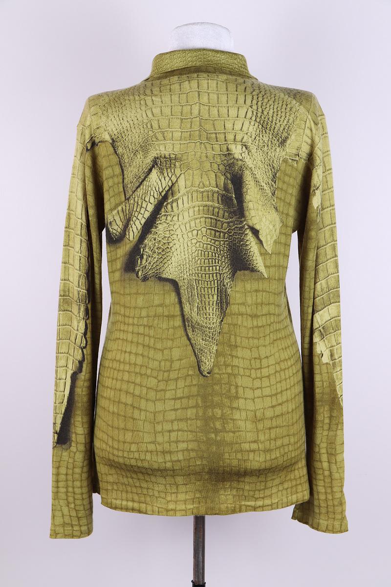 John Galliano F/W 2000 Strickjacke mit Krokodilmuster im Zustand „Hervorragend“ im Angebot in Алматинский Почтамт, KZ