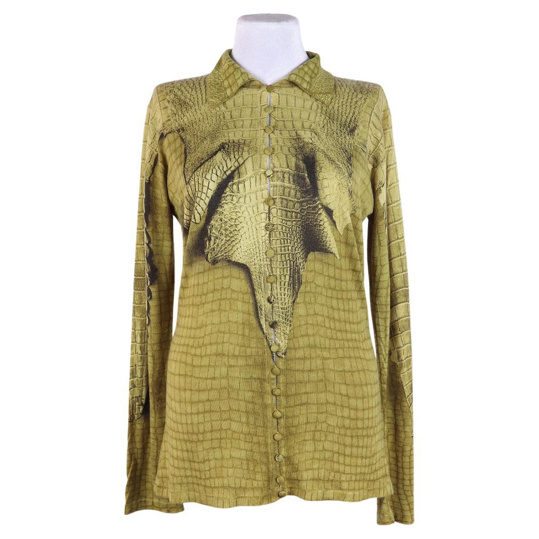 John Galliano F/W 2000 Strickjacke mit Krokodilmuster