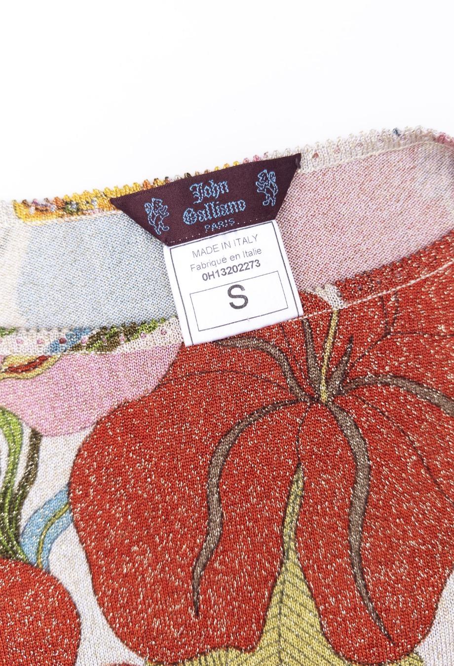 John Galliano F/W 2000 Lurex Floral Top Sz IT40 im Angebot 1