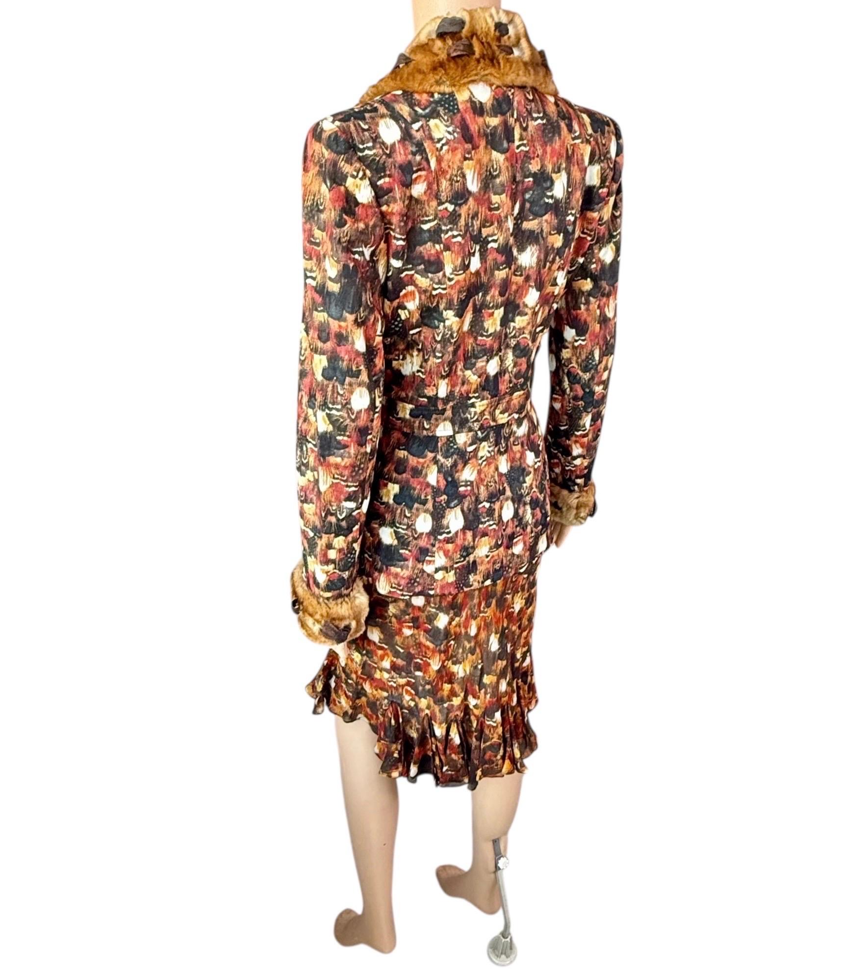 John Galliano A/I 2001 Giacca di pelliccia, blazer e abito 2 pezzi in vendita 6