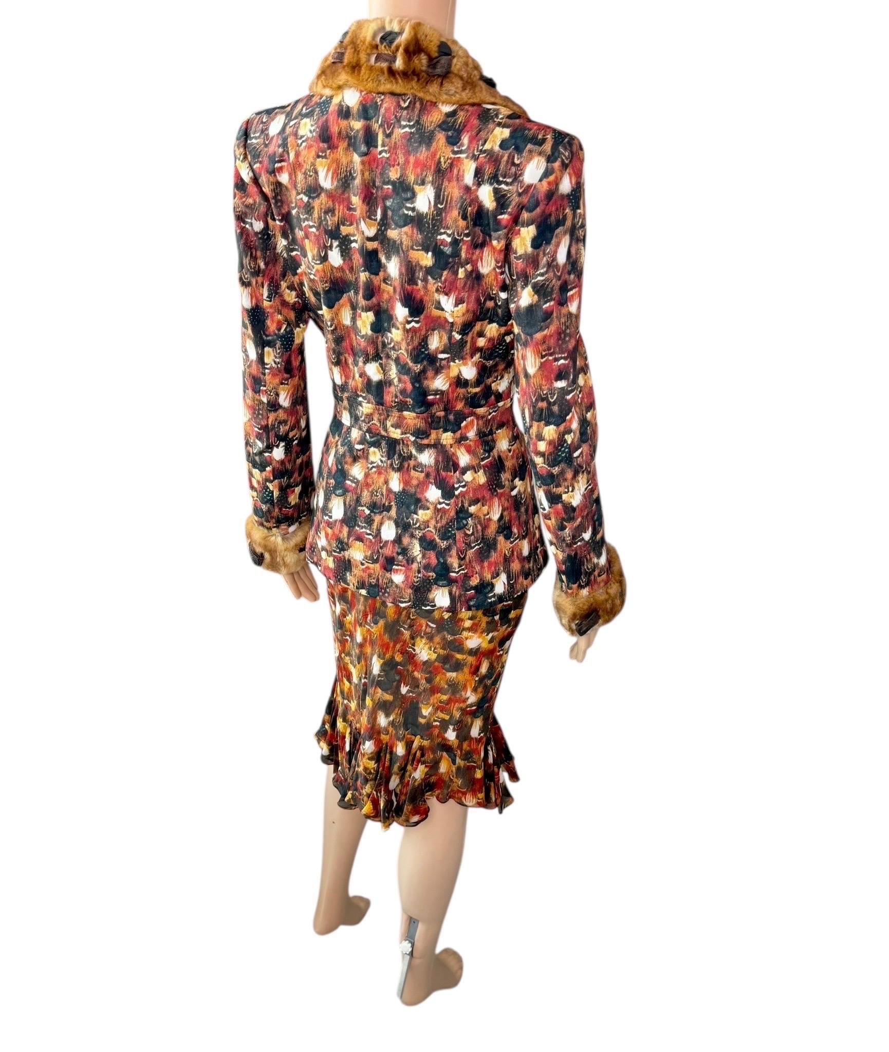 John Galliano A/I 2001 Giacca di pelliccia, blazer e abito 2 pezzi in vendita 9
