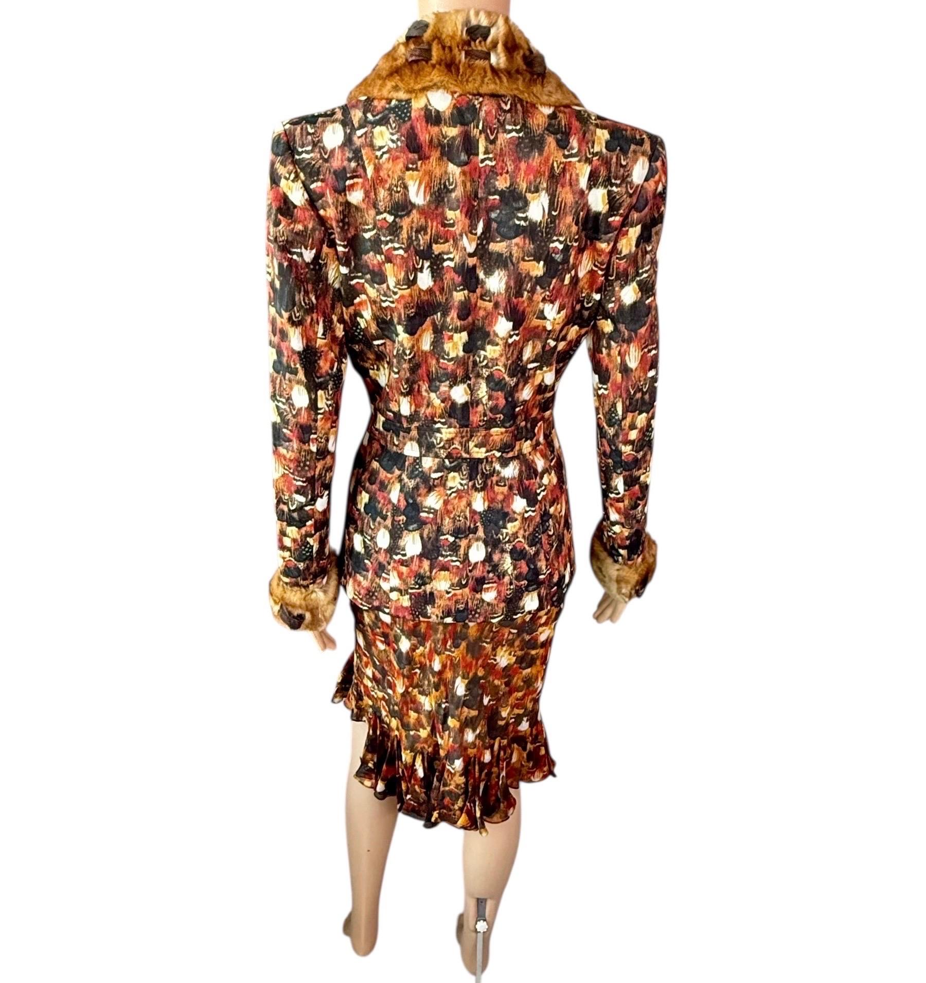John Galliano A/I 2001 Giacca di pelliccia, blazer e abito 2 pezzi in vendita 4